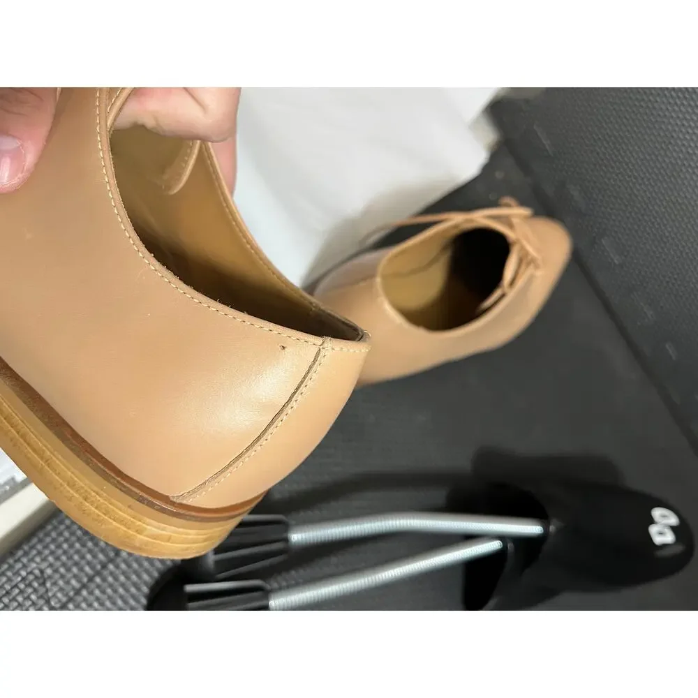 Everlane Italian Leather‎ The Modern Oxford Shoes Tan Lace Up Sz 9.5 Minimalist
